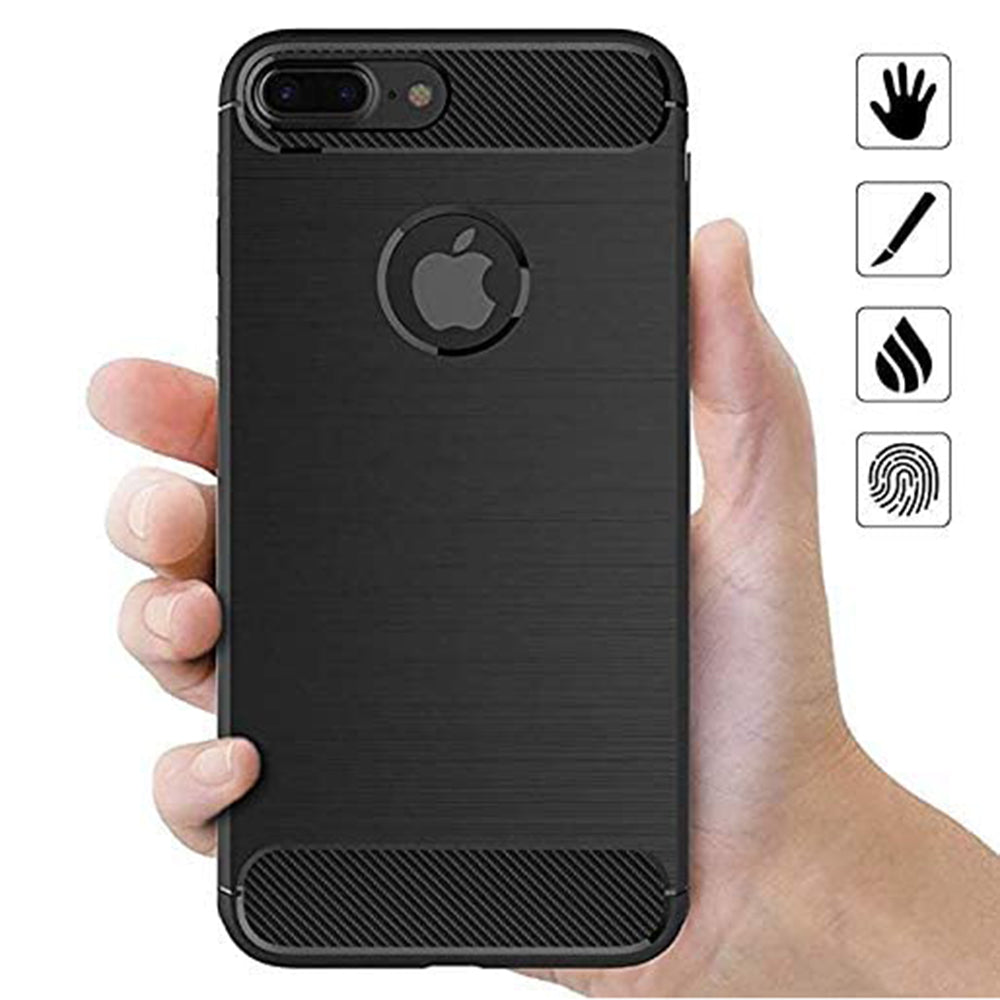 Techsuit - Carbon Silicone - iPhone 8 Plus - Black