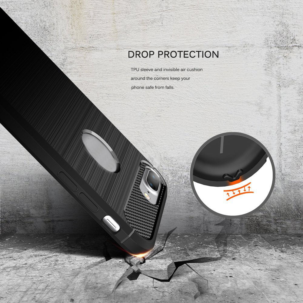 Techsuit - Carbon Silicone - iPhone 8 Plus - Black