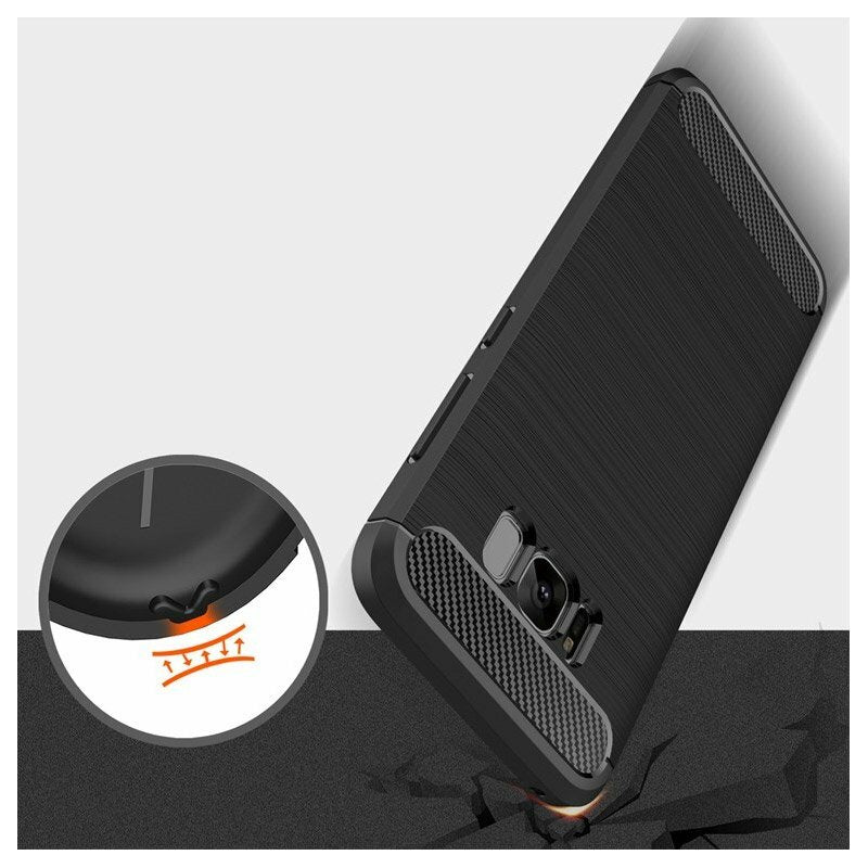 Techsuit - Carbon Silicone - Galaxy S8 Plus - Black