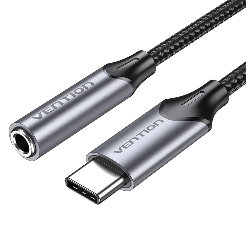 Vention - Headphone Jack Adapter (BGMHF) - Type to Jack 3.5mm, with DAC, 1m - Gray