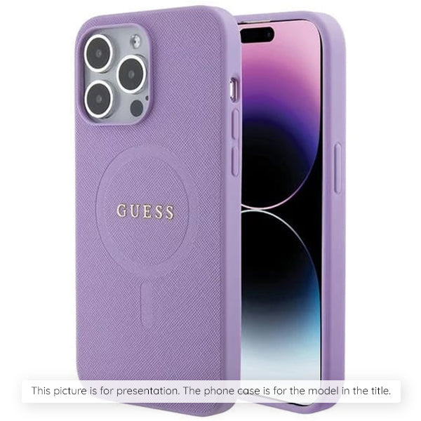 Guess Magsafe “Saffiano Collection" Hard Case Θήκη προστασίας από δερματίνη – iPhone 16 (Μωβ – GUHMP16SPSAHMCU)
