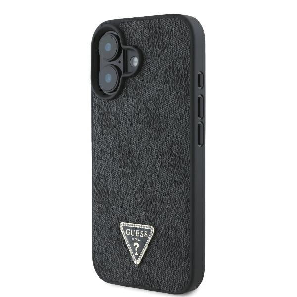 Guess “Metal Logo Strass Collection” Case Θήκη προστασίας Crossbody από δερματίνη – iPhone 16 (Μαύρο – GUHCP16SP4TDSCPK)
