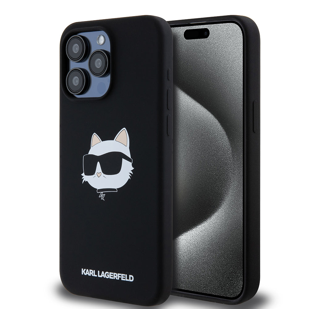 Karl Lagerfeld - Silicone MagSafe (KLHMP15XSCHPPLK) - iPhone 15 Pro Max - Choupette Head