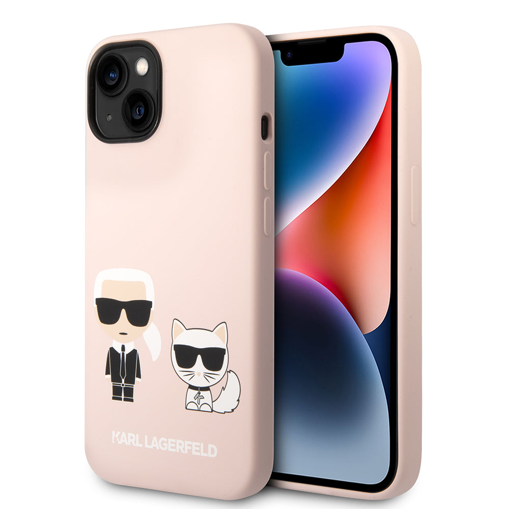 Karl Lagerfeld - Silicone MagSafe (KLHMP14MSSKCI) - iPhone 14 Plus - Light Pink Karl&Choupette