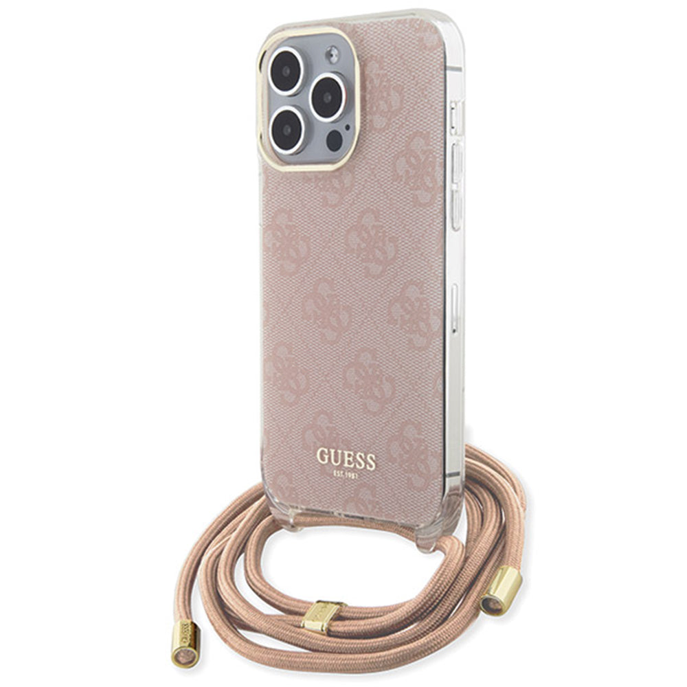 Guess - Crossbody Cord 4G Print (GUHCP15XHC4SEP) - iPhone 15 Pro Max - Pink