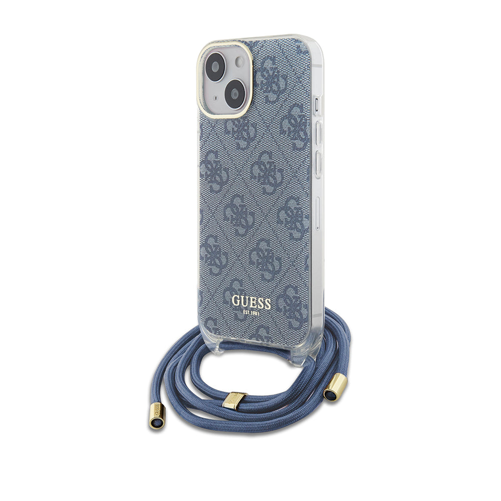 Guess - Crossbody Cord 4G Print (GUHCP15SHC4SEB) - iPhone 15 - Blue