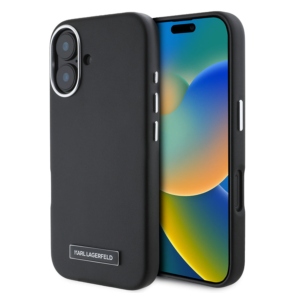 Karl Lagerfeld - Leather MagSafe (KLHMP16SPGMSRPK) - iPhone 16 - FW Metal Plate
