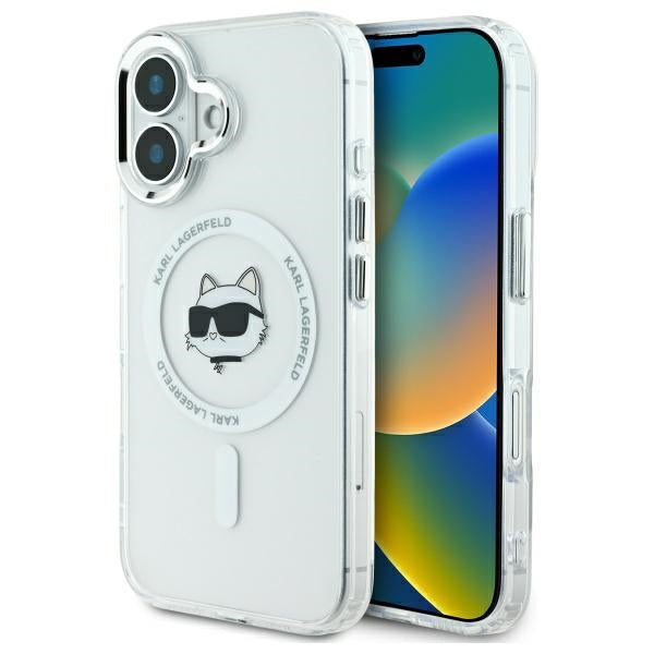 Karl Lagerfeld - IML MagSafe (KLHMP16MHLSCHH) - iPhone 16 Plus - White Metal Choupette`s Head