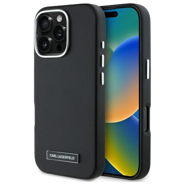 Karl Lagerfeld - Leather MagSafe (KLHMP16LPGMSRPK) - iPhone 16 Pro - FW Metal Plate
