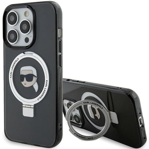 Karl Lagerfeld - Hardcase Ring Stand MagSafe (KLHMP15XHMRSKHK) - iPhone 15 Pro Max - Karl Head