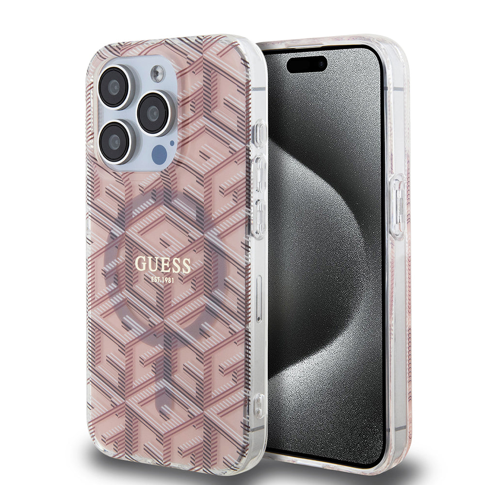 Guess - IML GCube MagSafe (GUHMP15LHGCUSTGP) - iPhone 15 Pro - Pink