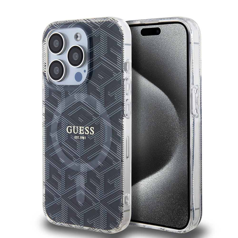 Guess - IML GCube MagSafe (GUHMP15LHGCUSTGK) - iPhone 15 Pro - Black