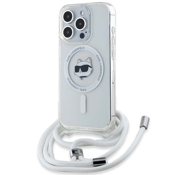 Karl Lagerfeld - IML Crossbody MagSafe (KLHMP15XHCCHNT) - iPhone 15 Pro Max - Clear Choupette Head&Cord