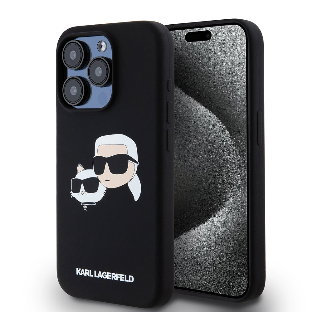 Karl Lagerfeld - Silicone MagSafe (KLHMP15LSKCHPPLK) - iPhone 15 Pro - Karl&Choupette Head