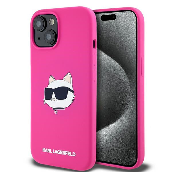 Karl Lagerfeld - Silicone MagSafe (KLHMP15MSCHPPLF) - iPhone 15 Plus - Fuschia Choupette Head