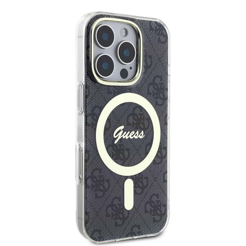 Guess Magsafe “4G Logο” Hard Case Ημιδιάφανη Θήκη προστασίας από σκληρό πλαστικό – iPhone 16 Pro (Διάφανο/Μαύρο – GUHMP16LH4STK)