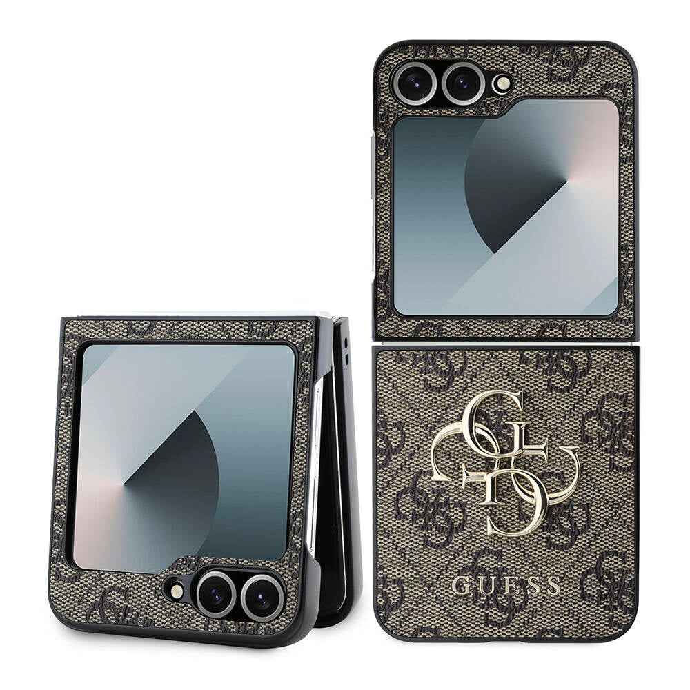 Guess - Leather 4G Metal Logo (GUHCZF64GMGBR) - Samsung Galaxy Z Flip6 / Flip7 FE - Brown