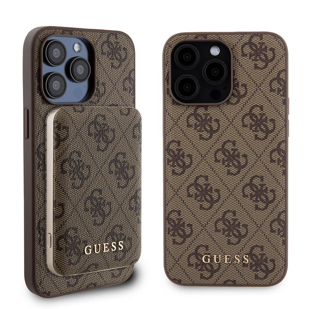 Guess - Hardcase Powerbank MagSafe (GUBPM5P15X4GEMGW) - iPhone 15 Pro Max - Brown