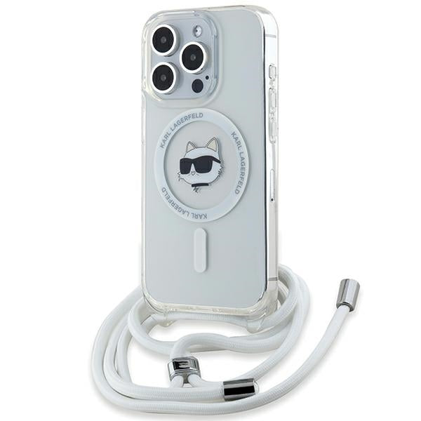 Karl Lagerfeld - IML Crossbody MagSafe (KLHMP14XHCCHNT) - iPhone 14 Pro Max - Transparent Choupette Head&Cord