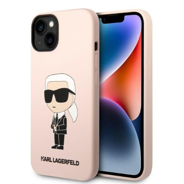 Karl Lagerfeld - Silicone MagSafe (KLHMP14SSNIKBCP) - iPhone 14 - Pink Ikonik