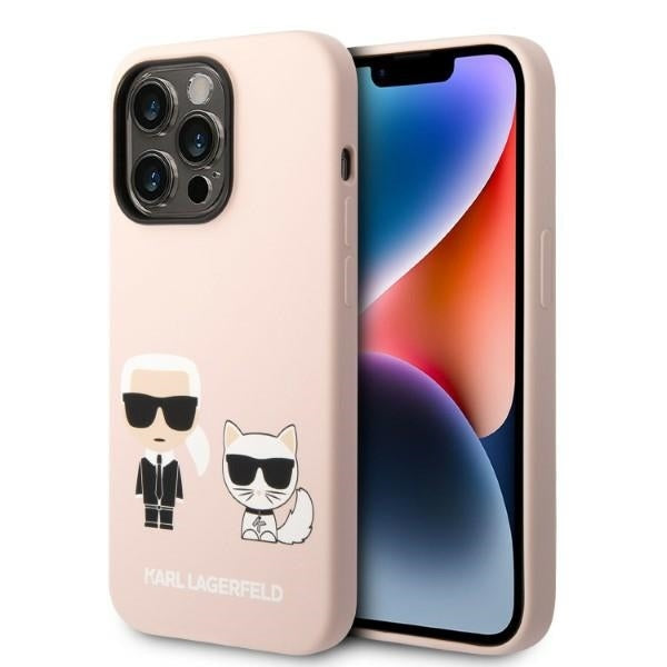 Karl Lagerfeld - Silicone MagSafe (KLHMP14LSSKCI) - iPhone 14 Pro - Light Pink Karl&Choupette