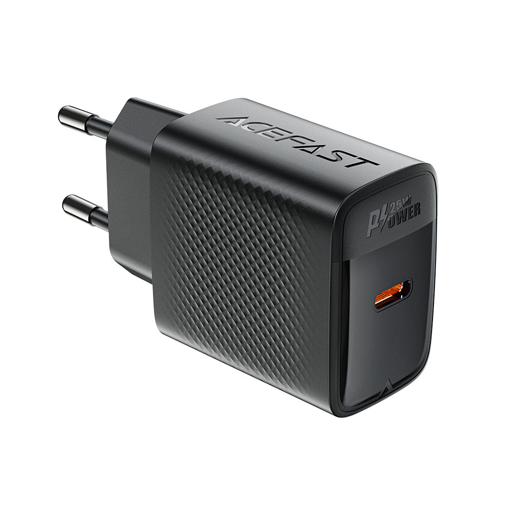 Acefast - Wall Charger (A104) - USB-C, PD25W, GaN Technology, Fast Charging Compatibility - Black