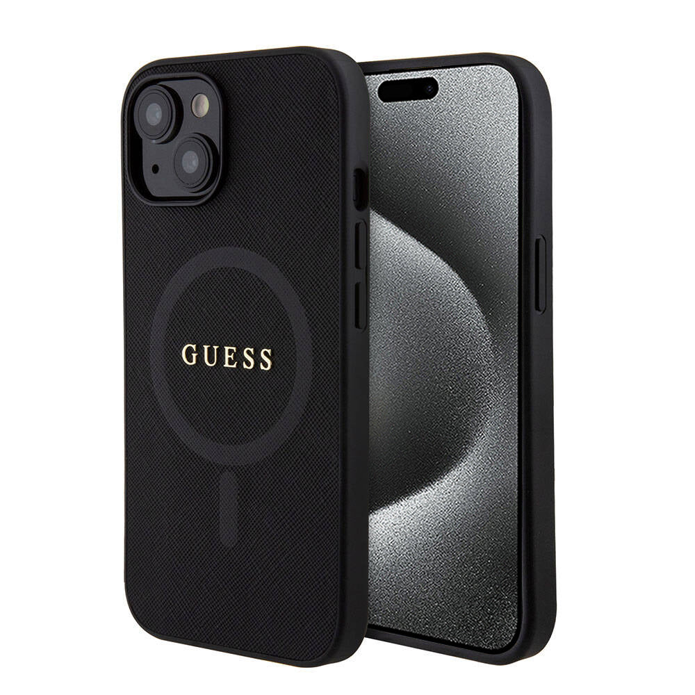 Guess - Saffiano MagSafe (GUHMP15MPSAHMCK) - iPhone 15 Plus - Black