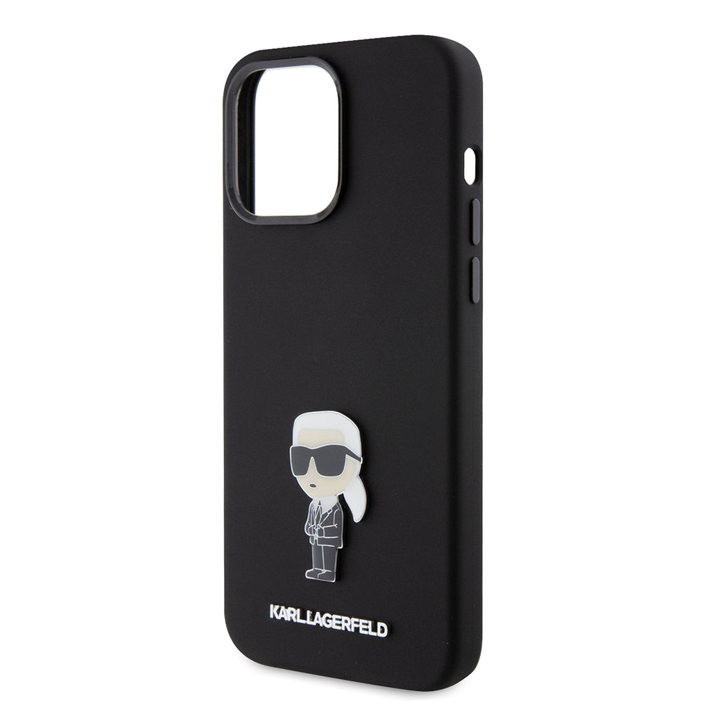 Karl Lagerfeld Ikonik Metal Pin Hard Case Θήκη προστασίας από σιλικόνη – iPhone 15 Pro Max (Black – KLHCP15XSMHKNPK)
