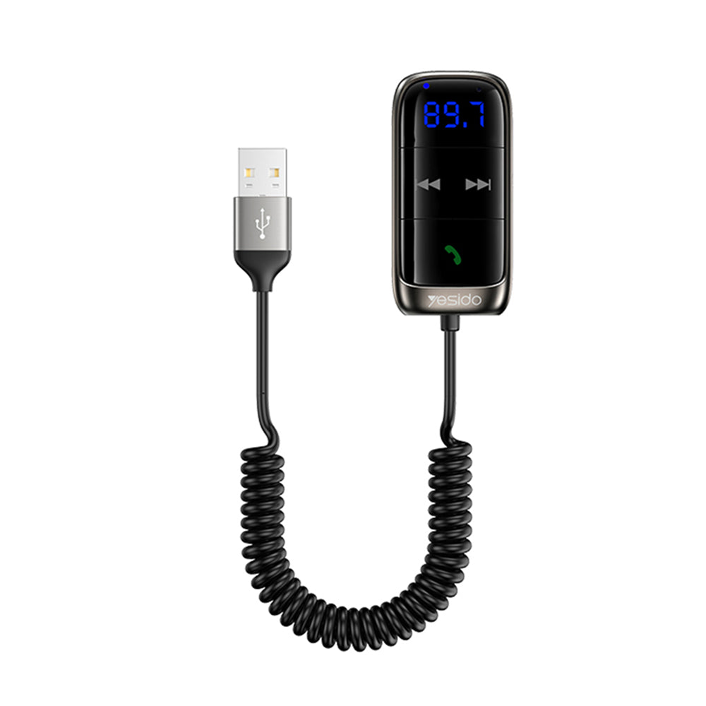 Yesido - FM Modulator Bluetooth Car Receiver (YAU32) - LED Display, TF Card - Black