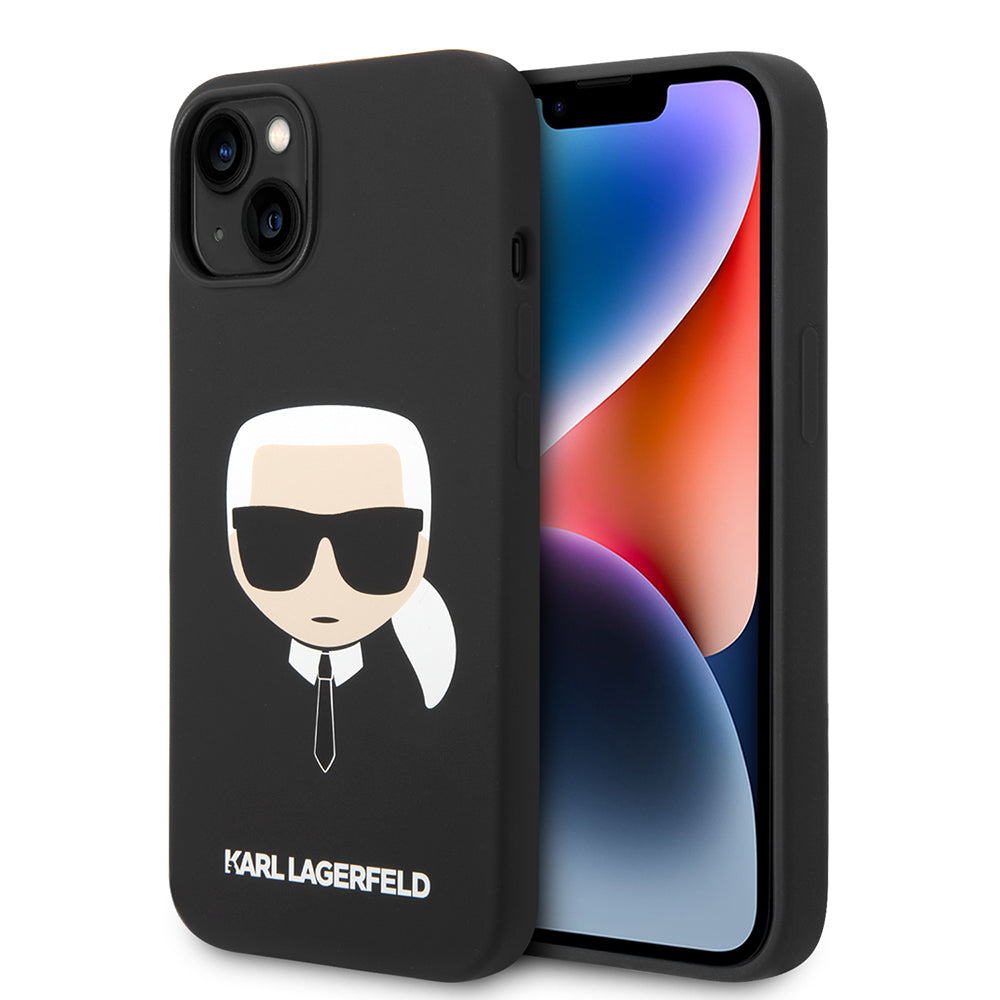 Karl Lagerfeld - Silicone (KLHCP14MSLKHBK) - iPhone 14 Plus - Karl`s Head