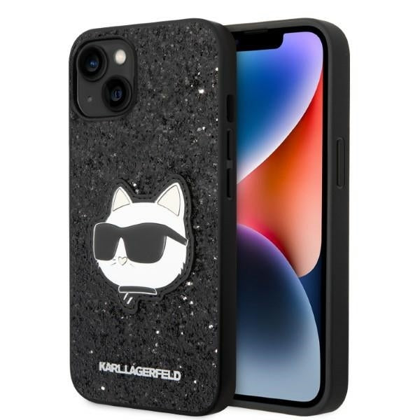 Karl Lagerfeld - Hardcase Glitter (KLHCP14MG2CPK) - iPhone 14 Plus - Choupette Patch