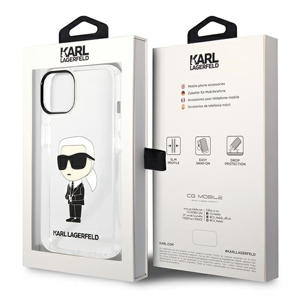 Karl Lagerfeld Ikonik Back Cover Case Karl Διάφανη θήκη προστασίας από TPU / PC – iPhone 14 Plus (Clear)