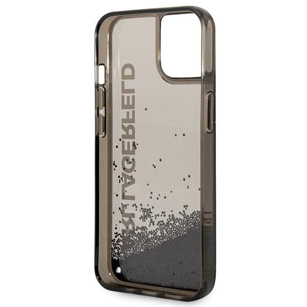 Karl Lagerfeld Liquid Glitter Translucent Case Elongated Logo Θήκη προστασίας – iPhone 14 Plus (Clear Black/Glitter)