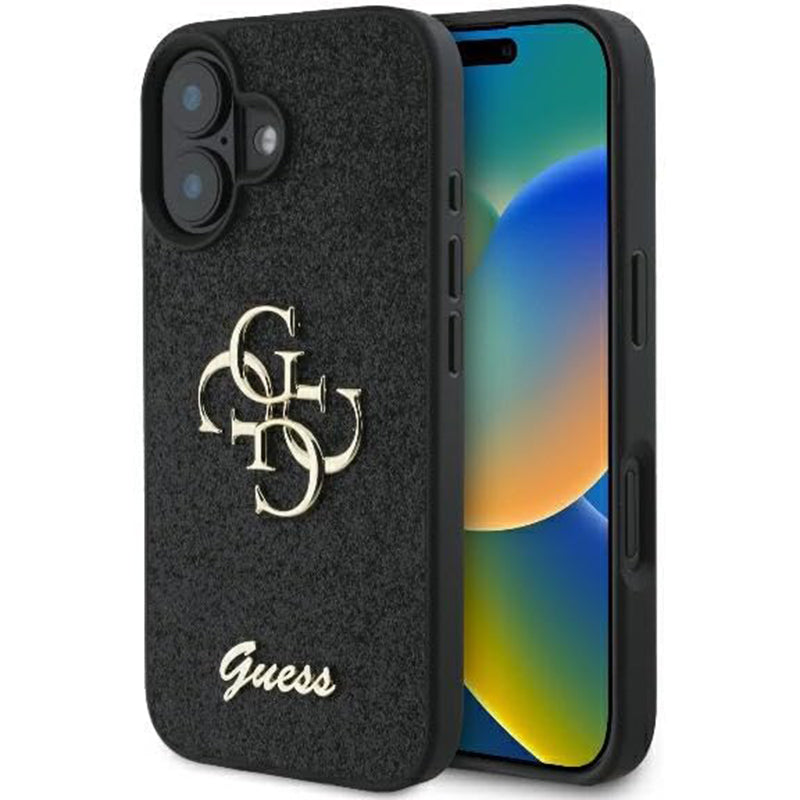 Guess - Glitter Fixed Big 4G (GUHCP16MHG4SGK) - iPhone 16 Plus - Black