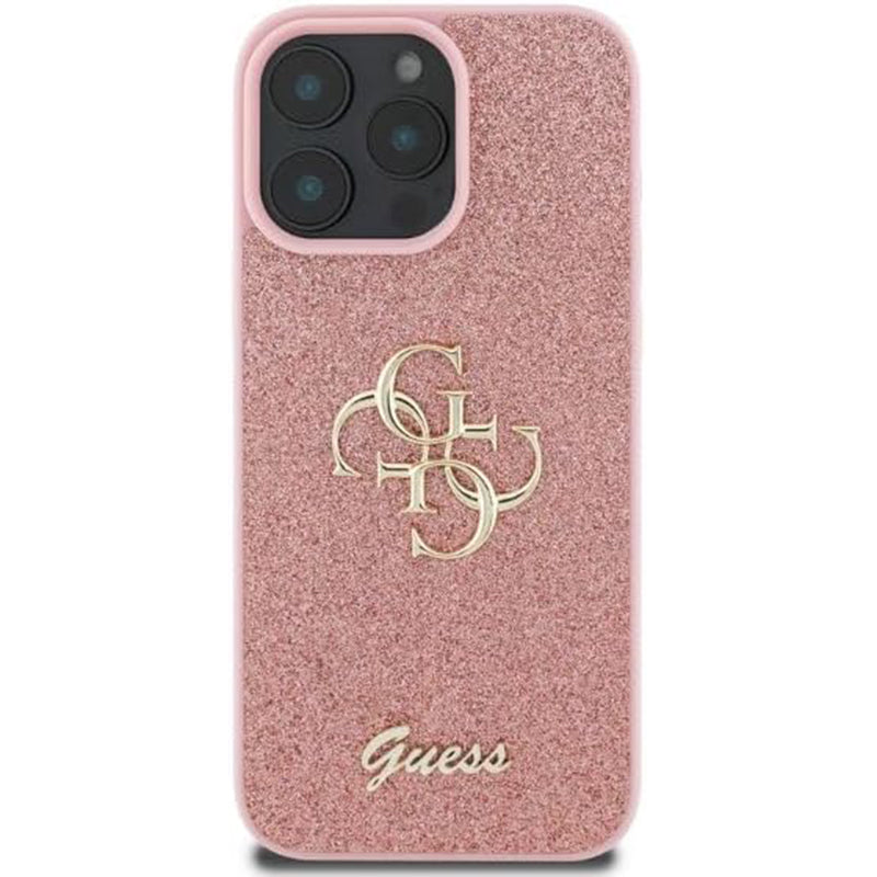 Guess Fixed Glitter Big 4G Logo Case Θήκη προστασίας από σιλικόνη – iPhone 16 Pro (Ροζ – GUHCP16LHG4SGP)