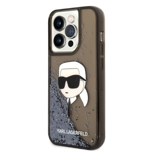 Karl Lagerfeld Ikonik Case Karl's Head Θήκη προστασίας από σκληρό πλαστικό – iPhone 14 Pro Max (Clear Black/Glitter)