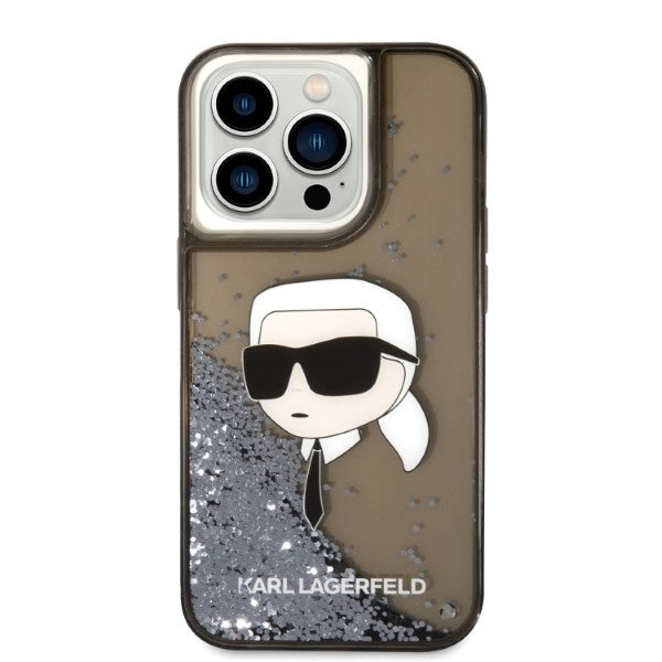 Karl Lagerfeld Ikonik Case Karl's Head Θήκη προστασίας από σκληρό πλαστικό – iPhone 14 Pro Max (Clear Black/Glitter)