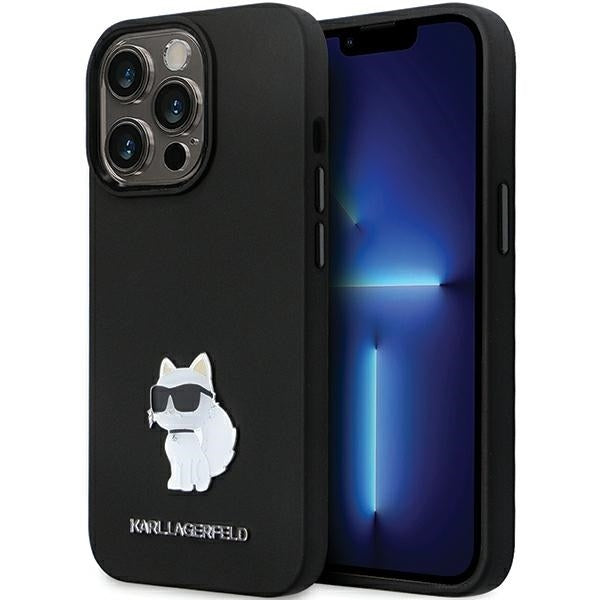 Karl Lagerfeld - Silicone (KLHCP14XSMHCNPK) - iPhone 14 Pro Max - Choupette Metal Pin