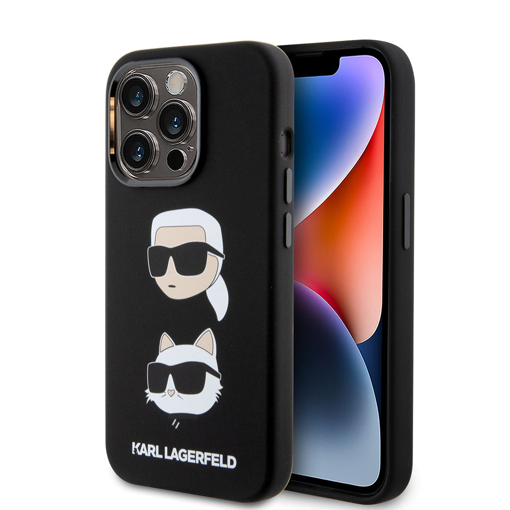 Karl Lagerfeld - Silicone (KLHCP15LSDHKCNK) - iPhone 15 Pro - Karl&Choupette Head