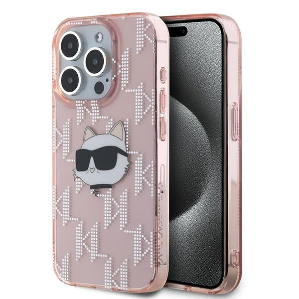 Karl Lagerfeld - IML Luxury (KLHCP15LHKLPCHP) - iPhone 15 Pro - Pink Choupette Head&Monogram