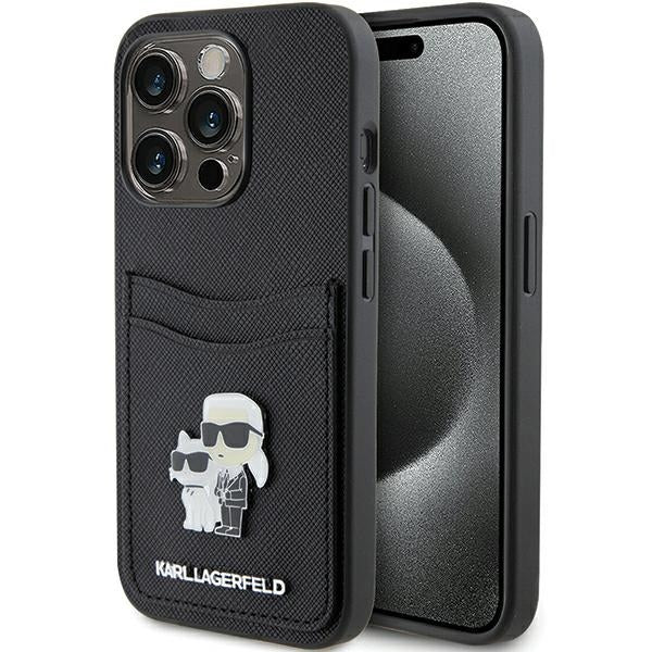 Karl Lagerfeld - Saffiano Cardslot (KLHCP15LSAPKCNPK) - iPhone 15 Pro - Karl&Choupette