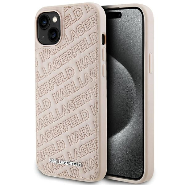 Karl Lagerfeld - Diagonal Quilted K Pattern (KLHCP15SPQKPMP) - iPhone 15 - Pink