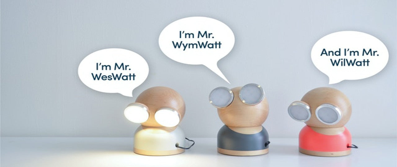 Designnest® GoggleLamp |Mr Watt| Επιτραπέζιο Φωτιστικό από ξύλο σφενδάμου και αλουμίνιο με ρύθμιση φωτεινότητας αφής (red/wood)