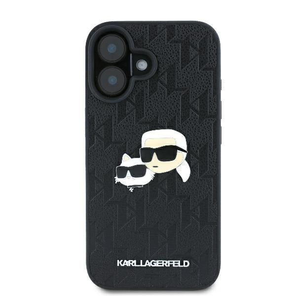 Karl Lagerfeld Monogram Ikonik Patch Saffiano Case Θήκη προστασίας από δερματίνη – iPhone 16 (Μαύρο – KLHCP16SPGKLKCPK)