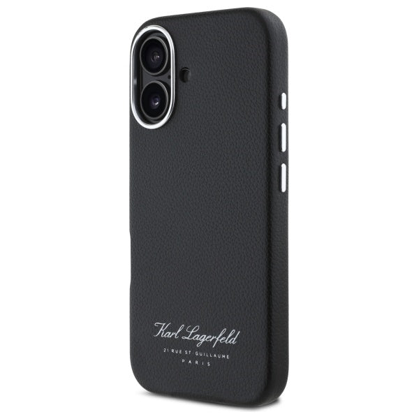 Karl Lagerfeld “Rue St.Guillaume Logo Collection” Θήκη προστασίας από σιλικόνη – iPhone 16 (Μαύρο – KLHCP16SPGWCMKHK)