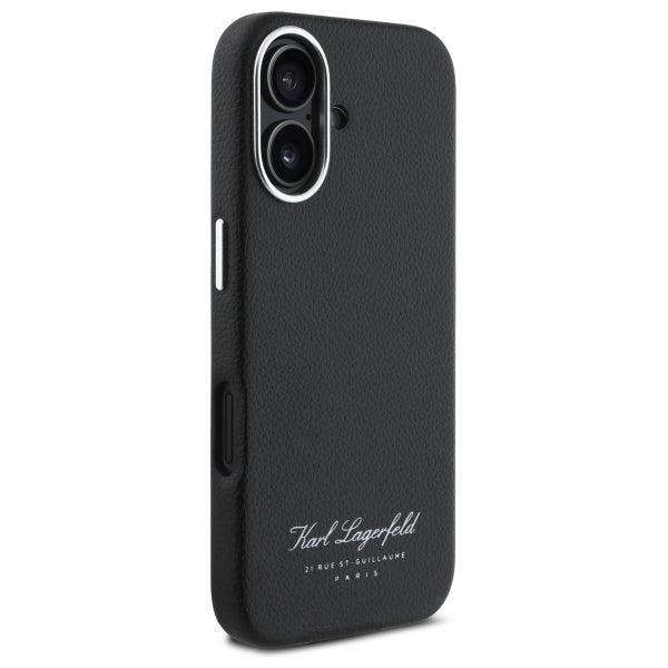 Karl Lagerfeld “Rue St.Guillaume Logo Collection” Θήκη προστασίας από σιλικόνη – iPhone 16 (Μαύρο – KLHCP16SPGWCMKHK)