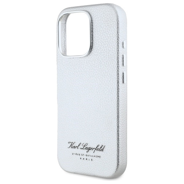 Karl Lagerfeld “Rue St.Guillaume Logo Collection” Θήκη προστασίας από σιλικόνη – iPhone 16 Pro Max (Γκρι – KLHCP16XPGWCMKHK)