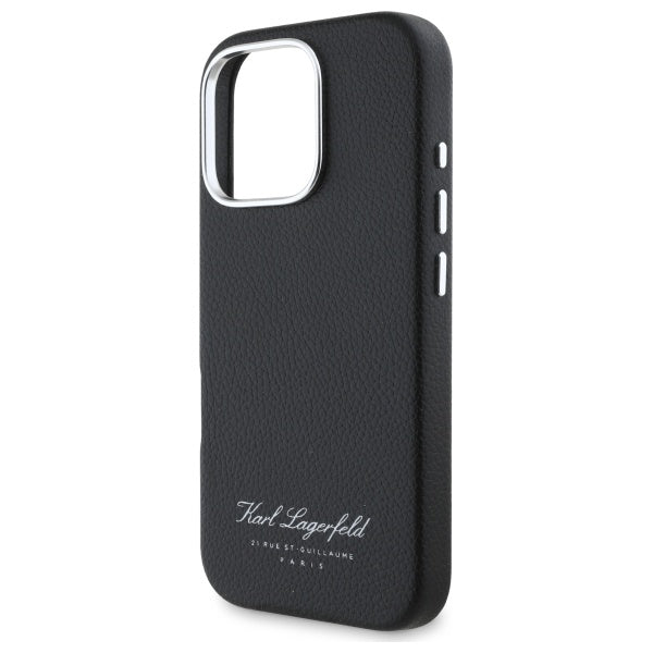 Karl Lagerfeld “Rue St.Guillaume Logo Collection” Θήκη προστασίας από σιλικόνη – iPhone 16 Pro Max (Μαύρο – KLHCP16XPGWCMKHK)