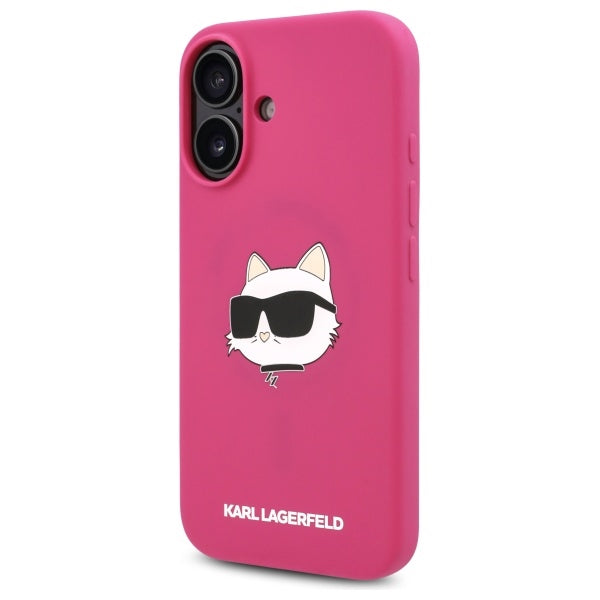 Karl Lagerfeld Magsafe Silicone Case "Choupette's Head" Θήκη προστασίας από σιλικόνη – iPhone 16 (Fuchsia – KLHMP16SSCHPPLF)