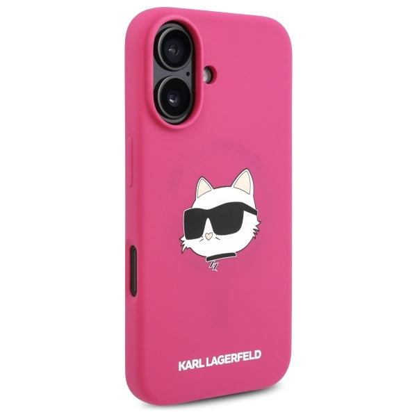 Karl Lagerfeld Magsafe Silicone Case "Choupette's Head" Θήκη προστασίας από σιλικόνη – iPhone 16 (Fuchsia – KLHMP16SSCHPPLF)